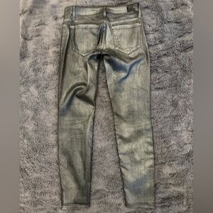 🤩sold🤩Guess Power Ultra Skinny Shimmer Wax Coated Silver Gray Jeans
